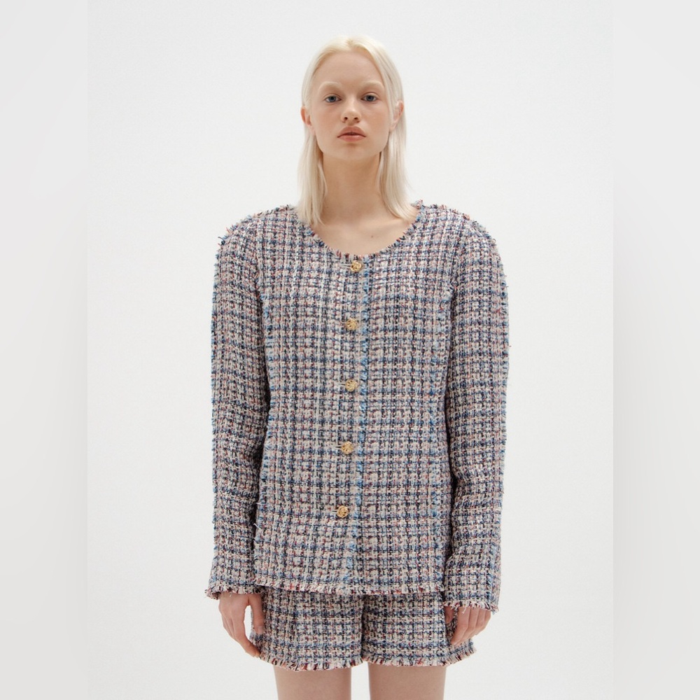 EENK Multi Tweed Button-Front Jacket - Picture 6 of 9